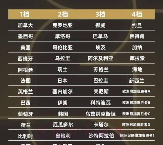 世界杯排名一览